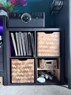 Dark Brown 4-Cube Storage Shelf Unit