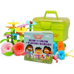 Build a Garden Flower Building STEM Toy 148 Pc Rhyming Storybook
