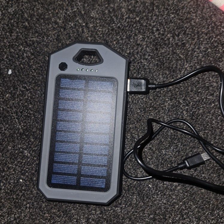 Solar And Portable Charger Uses Usb And Charging Port