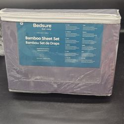 Queen Sheet Set Cooling Sheets Dark Grey New Rayon Derived from Bamboo