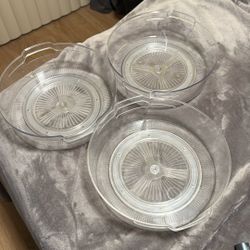 Set Of 3 Plastic Lazy Susan Organizers 