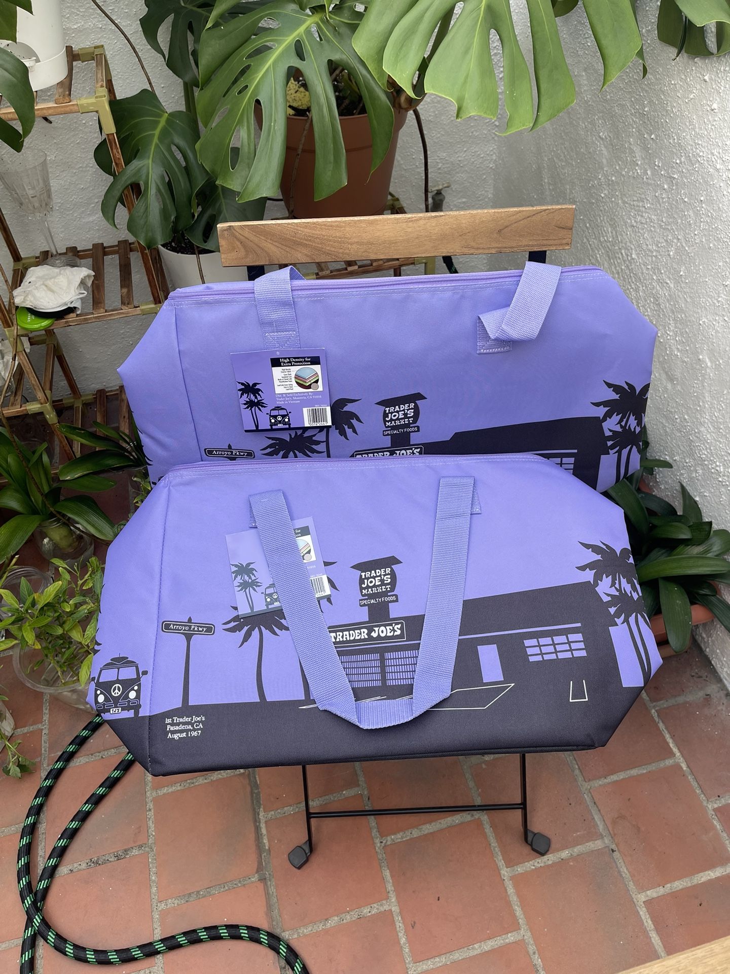 2x Trader joe’s lavender  LIMITED EDITION TRADER JOES COOLER BAG 8 gallons