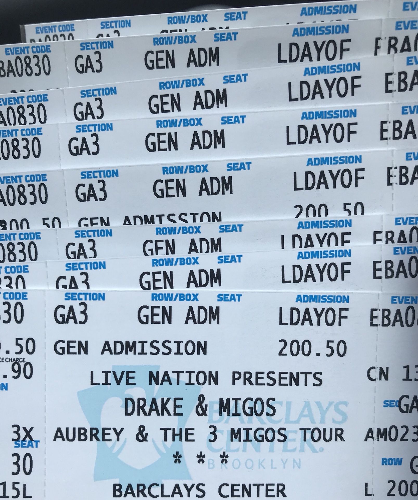 DRAKE TICKETS FLOOR GA