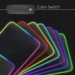 RGB LED Gaming Mouse Pad Small Hard Surface Light-Up Mousepad