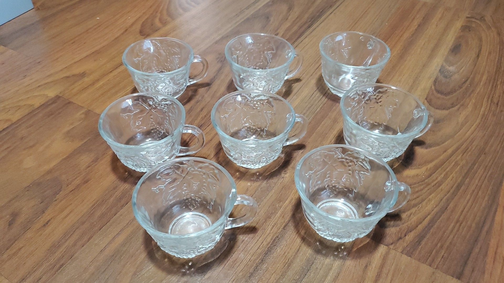 Crystal pressed Punch bowl cup set
