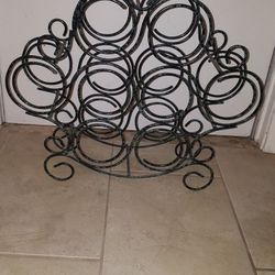 Large metal wine rack old eight bottles of wine