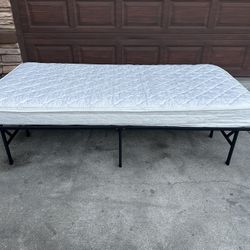 38"x75" Twin Serta Mattress with Steel Platform Bed frame