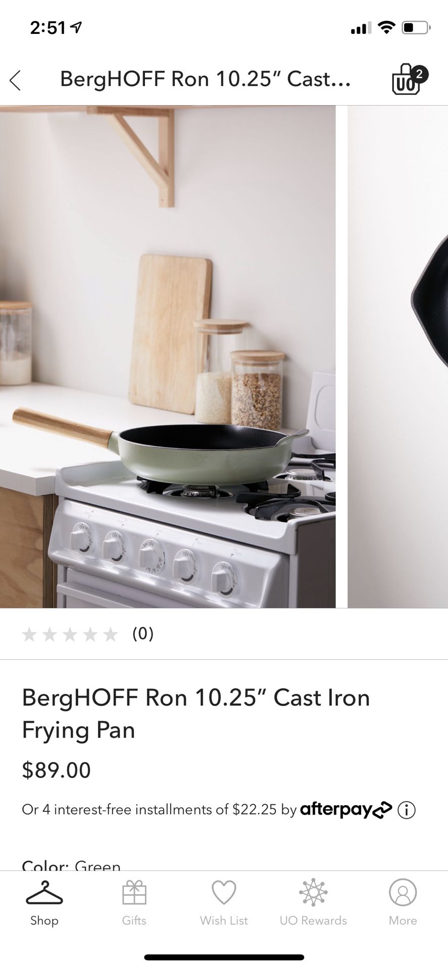 BergHOFF Ron Cast Iron Frying Pan (green)