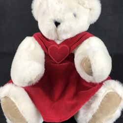 Vermont Teddy Bear with Valentines Red Velvet Dress with Heart