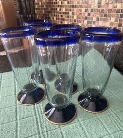 Hand Blown Mexican Glass Beer Pilsner’s