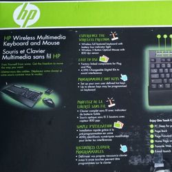 New HP Wireless Multimedia Keyboard And Mouse 