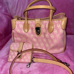 Dooney & Bourke Pink & Tan Satchel Set 