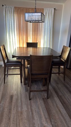 Beautiful Solid Wood Counter-Height Dining Table Set – Extends for Extra Seating!
