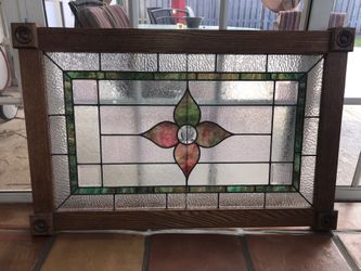 Amazing Large Stained Glass Vintage Att Piece Excellent Condition