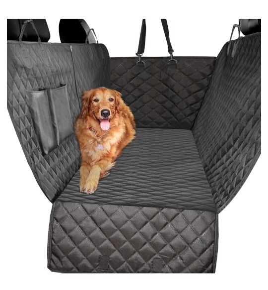 New 100% Waterproof Dog Seat Cover for Back Seat with Zipper Side Flap, Heavy Duty