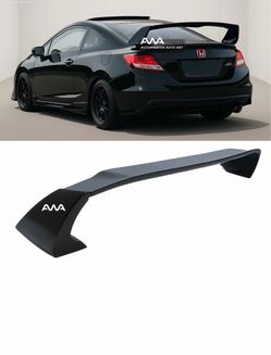 Fits 12-15 Honda Civic 2DR Coupe Unpainted Mugen Style RR Trunk Wing Spoiler