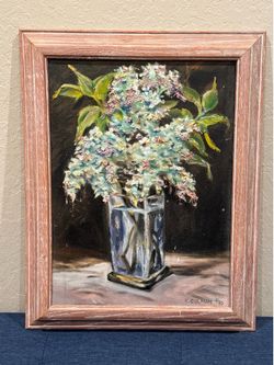 Stunning Still Life Oil Painting of Hydrangeas in Vase by Kathi Colman (Cal.)