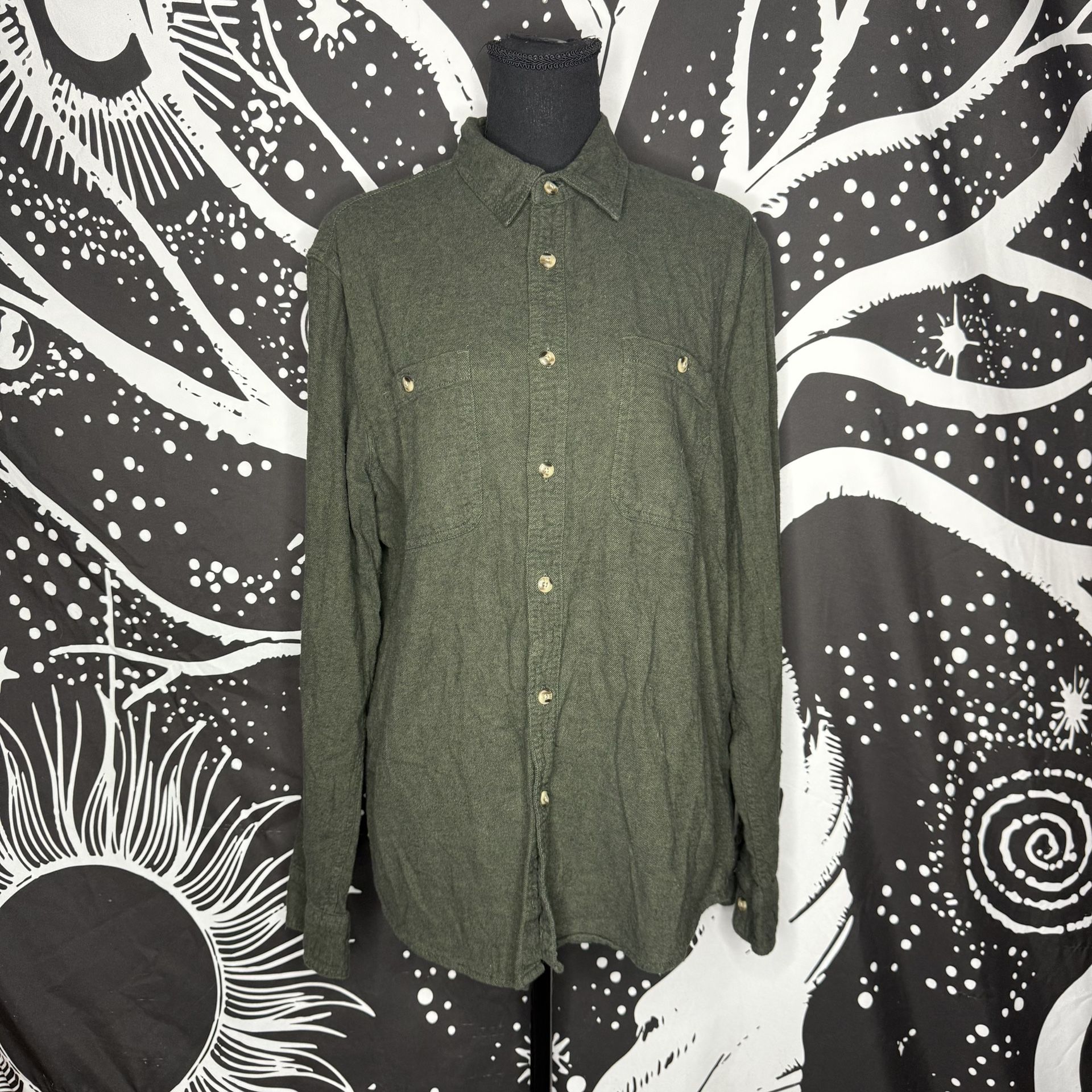 Sonoma Green Casual Button Down Shirt