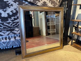Chic Square Metal Tone Vanity Mirror