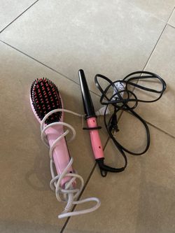 2 planchas una para enrollar y otra de cepillo
