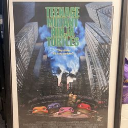 Original Teenage Mutant Ninja Turtles Poster And Frame 