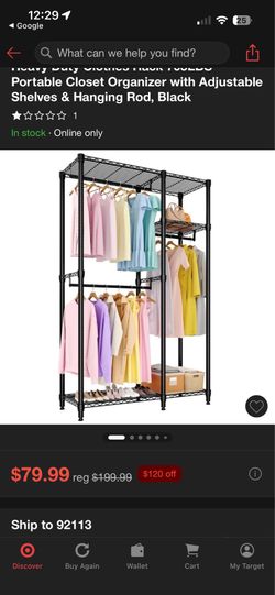 Clothing rack and storage shelves