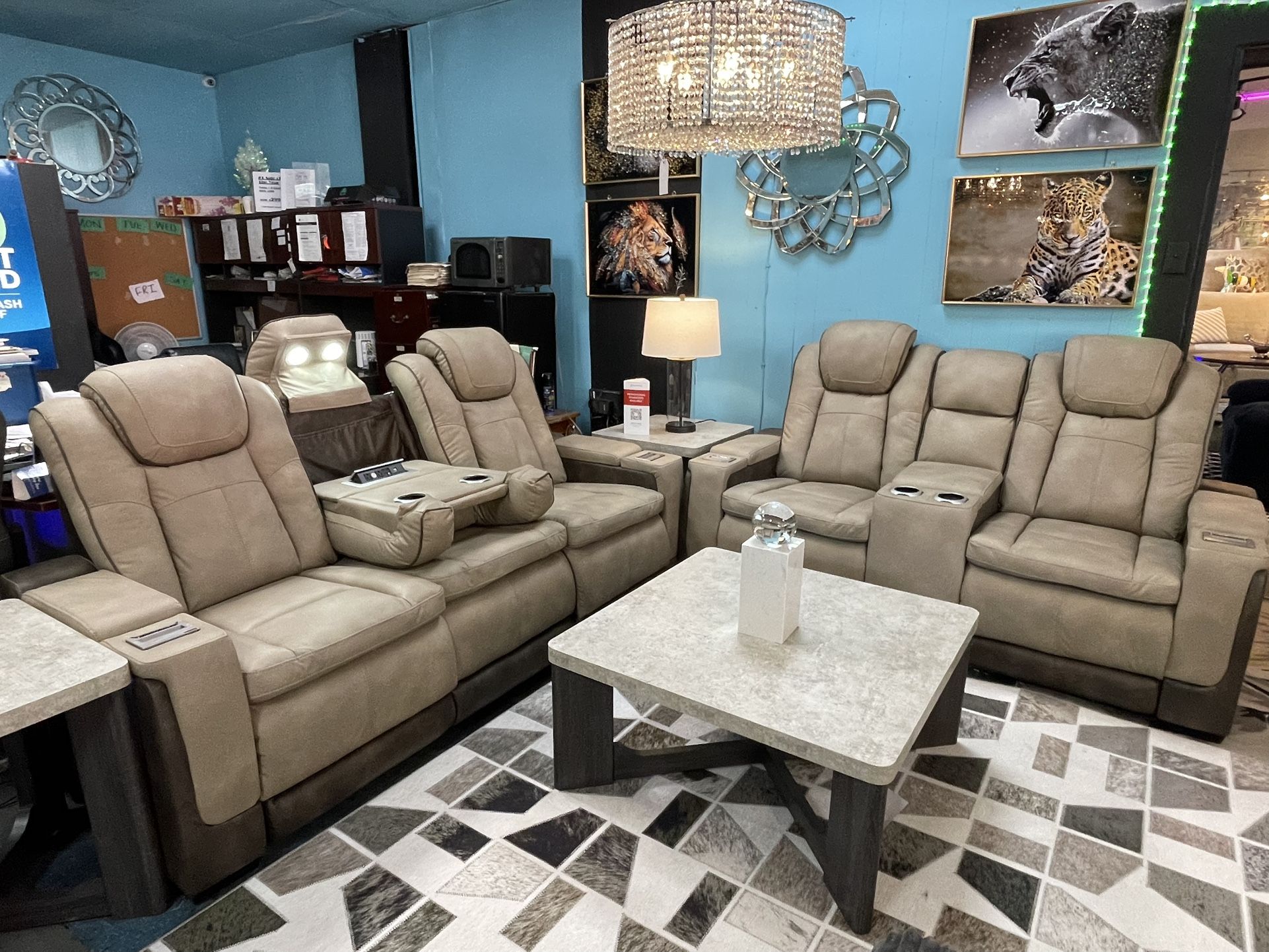 Brand New Premium Power Reclining Sofa & Loveseat On Sale! Free Local Delivery! Call Now To Reserve.