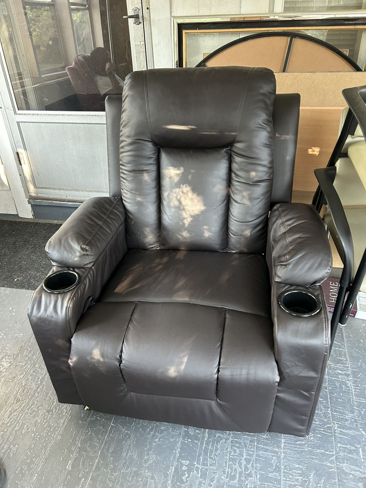 Massaging Leather Recliner