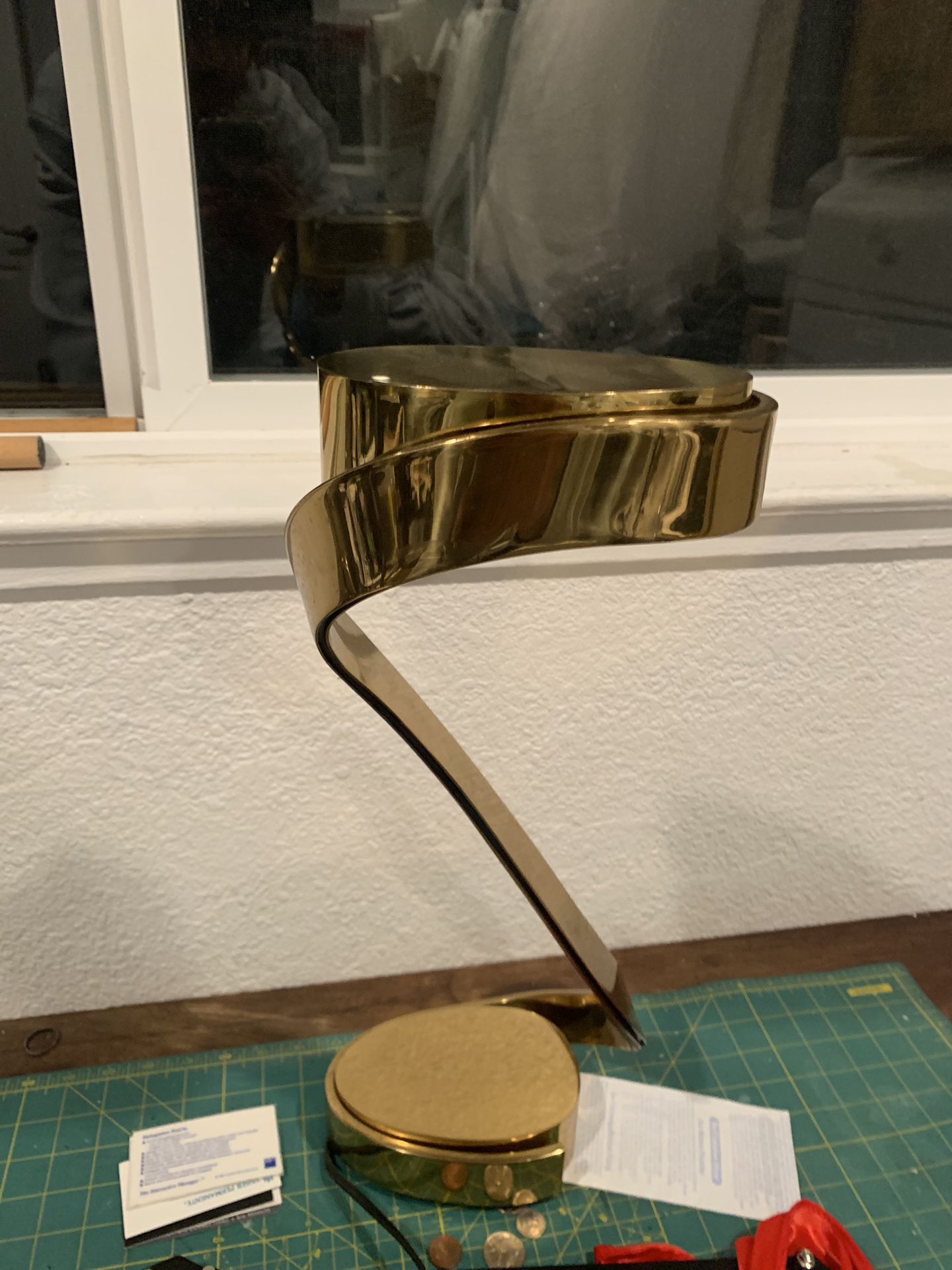 Antique Brass Snake Lamp 