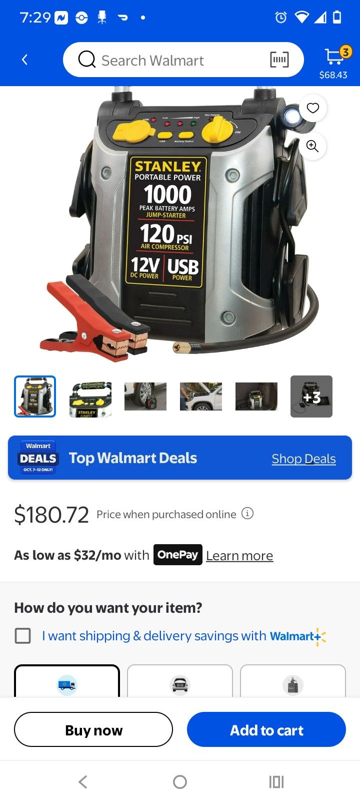 Stanley USB Combo Air Compressor Jumper For Battery