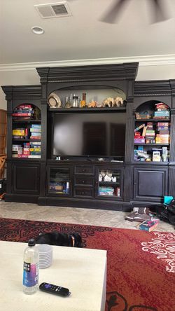 Dark brown large entertainment center
