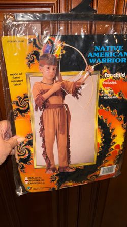Native American warrior child boys Halloween costume M. 8–10 new.