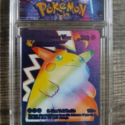 Pikachu Vmax Rainbow Foil Fan Art Custom 