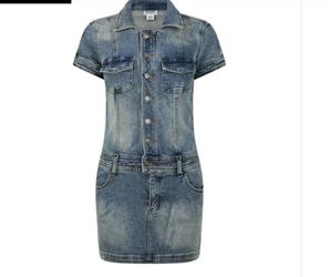 Guess Quality Denim Button Dress L