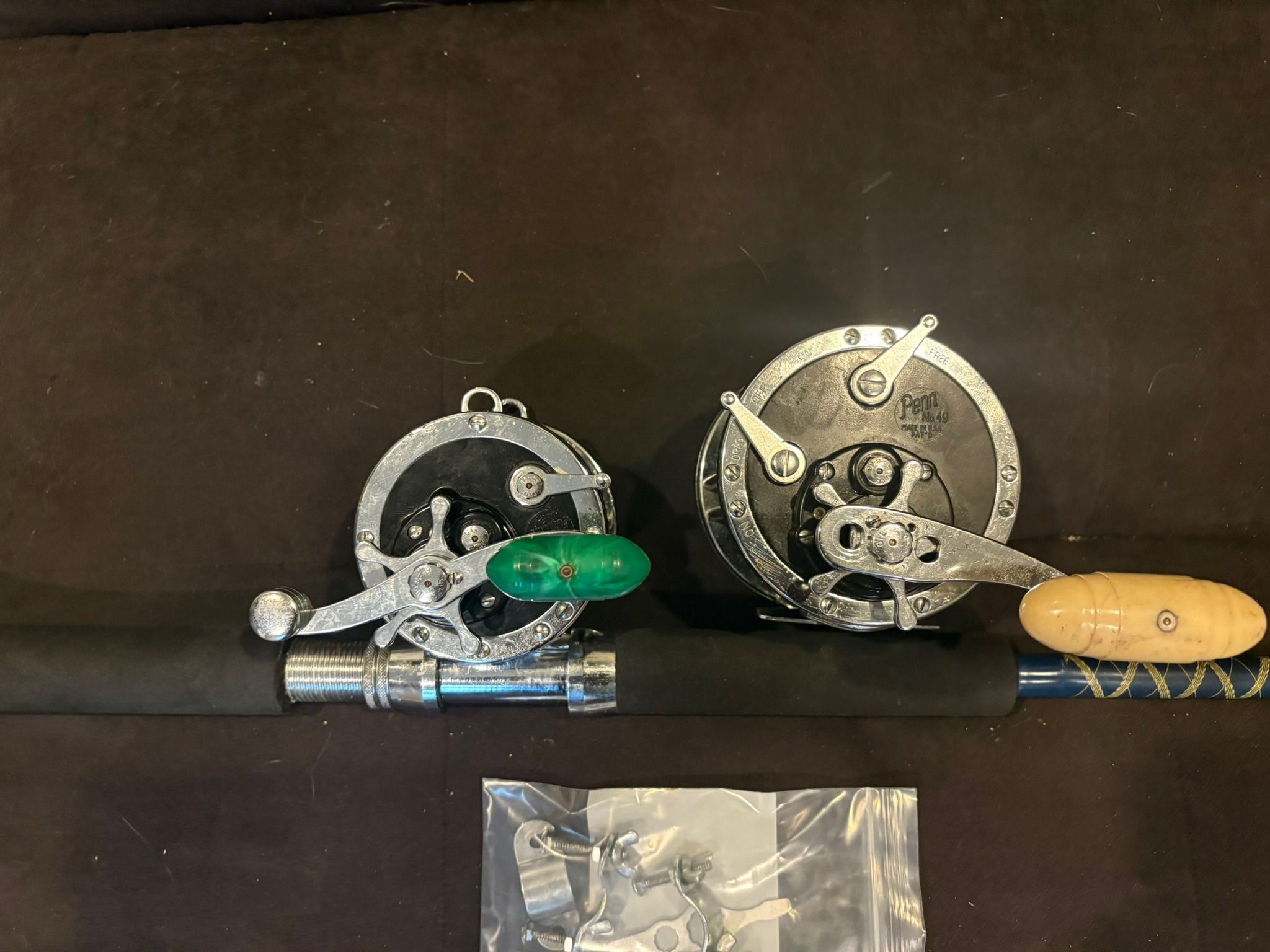 Fishing Saltwater Trolling Rod 7’4” Pair With Penn No49 OR 4/0 Power Handle