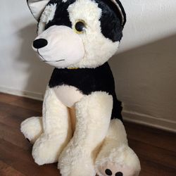 36" Big Puppy Dog Plush Black Ivory Large Toy Super Cute 