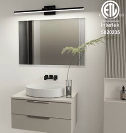 Led Bathroom Light Fixture Over Mirror, Black Bar Vanity Light for Bathroom