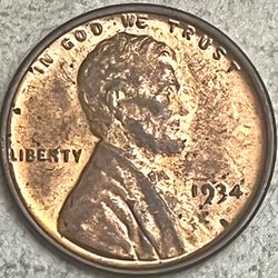 1934 Lincoln Wheat Cent - BU RB