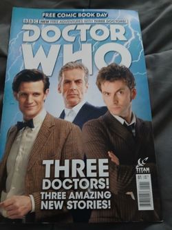 Comic book, b b c new free adventures with three doctors, doctor who comic book?2015,01,titan comics. Excellent condition.