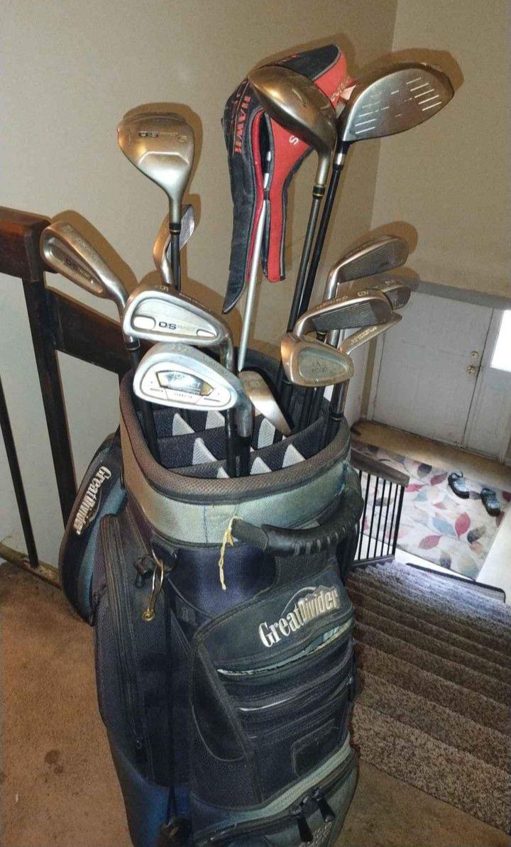 Full Set Of OS Golf Clubs And Bag