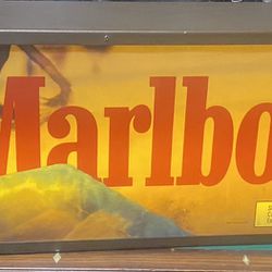 Marlboro Sign Double Side With Clock And Lights Up 