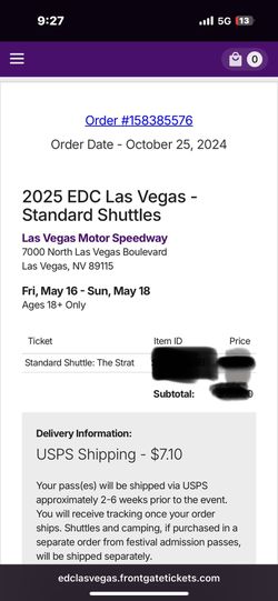 EDC Shuttle Pass 