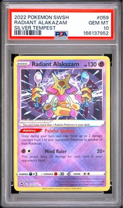 2022 Radiant Alakazam Silver Tempest PSA 10