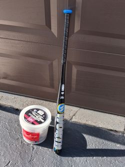 Baseball bat and balls