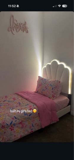 Twin bed frame with LED lights