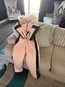 One-Piece Ski Suit with Fur Hood size Large