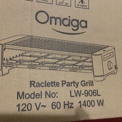 OMAIGA Raclette Table Grill, Korean BBQ Grill Raclette Grill with 8 Paddles & 8 Spatulas. Electric Indoor Grill(new)