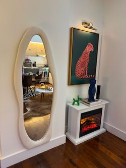 Full-Length Organic Shape Floor Mirror White