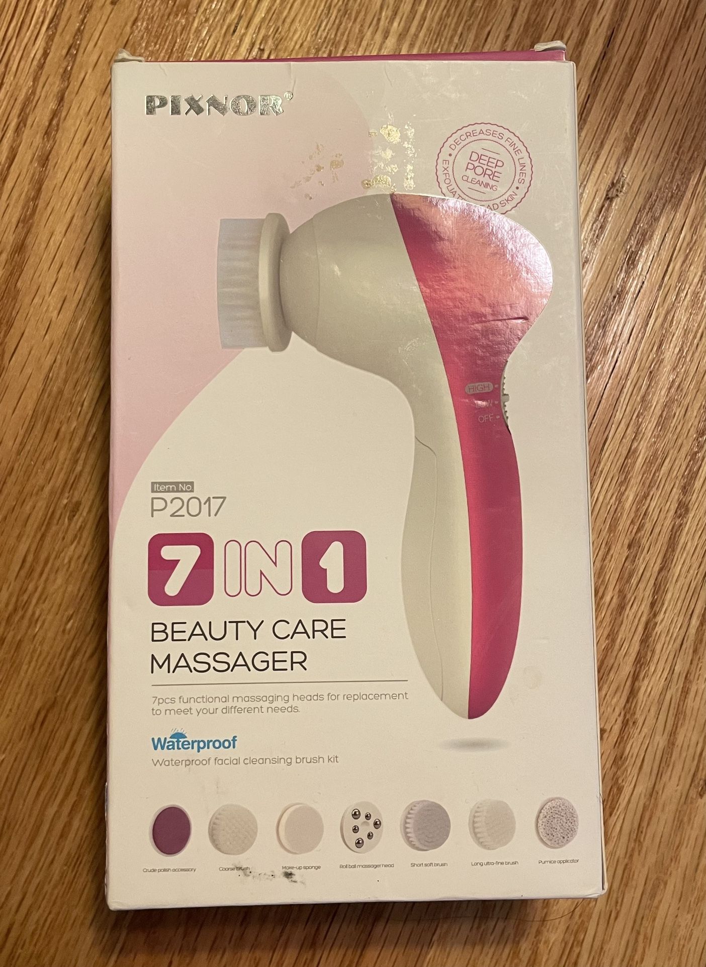PIXNOR P2017 Portable Waterproof 7-in-1 Electric Beauty Care Massager Facial Massager Cleaner Women Cleansing Body Face Skin Care Machine