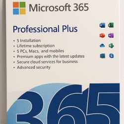 Microsoft Office 365 For 5 Windows, Mac, Tablet, Desktop 